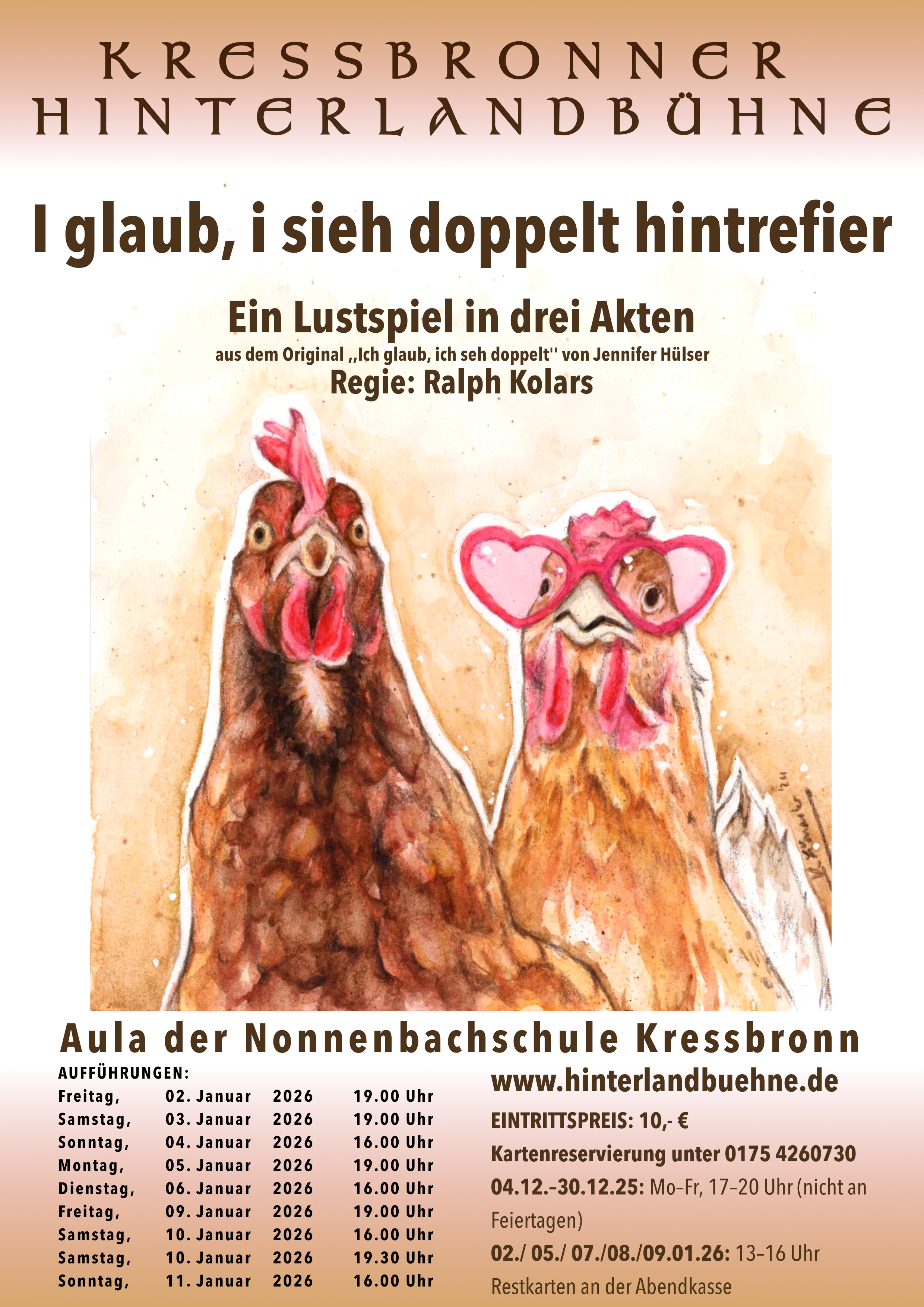 Plakat I glaub i seh doppelt hintrefier